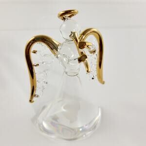 Vintage Avon Blown Spun Glass Angel Christmas Ornament
